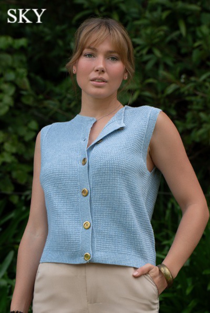 Lothlorian Cotton/Merino Hepburn Button Vest image 1
